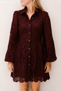 Bibine Dress Kant Plum - Bij Keesje - Bij Keesje - Jurk