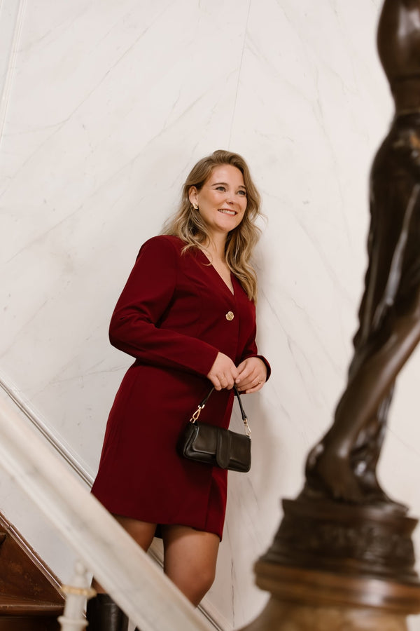 Binty blazer jurk bordeaux - Bij Keesje - Bij Keesje