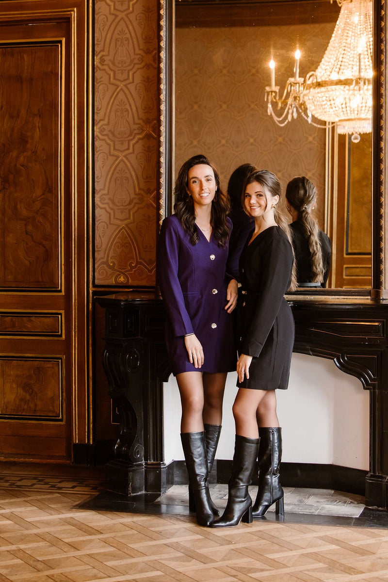 Binty blazer jurk paars - Bij Keesje - Bij Keesje