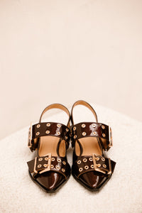 Birmingham slingback met gesp burgundy - Bij Keesje - Shoecolate - 
