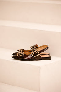 Birmingham slingback met gesp burgundy - Bij Keesje - Shoecolate - 