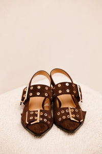 Birmingham slingback met gesp dk. brown - Bij Keesje - Shoecolate - 