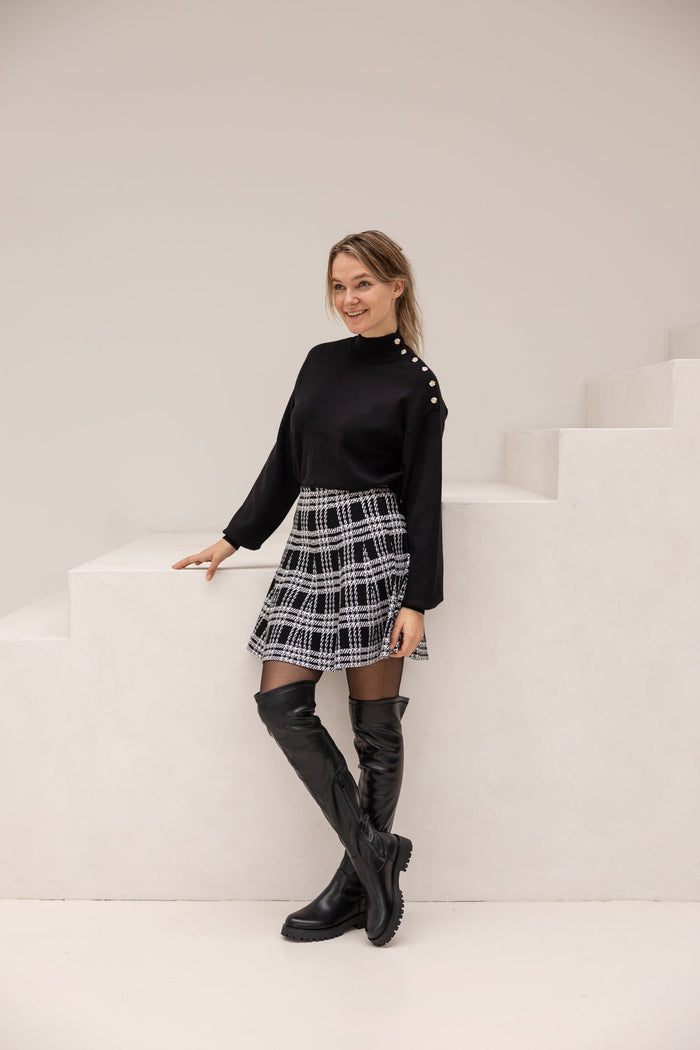 Black print skirt - Bij Keesje