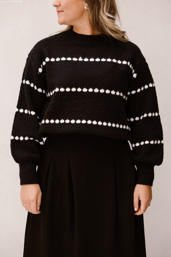 Black/white sweater - Bij Keesje - Bij Keesje