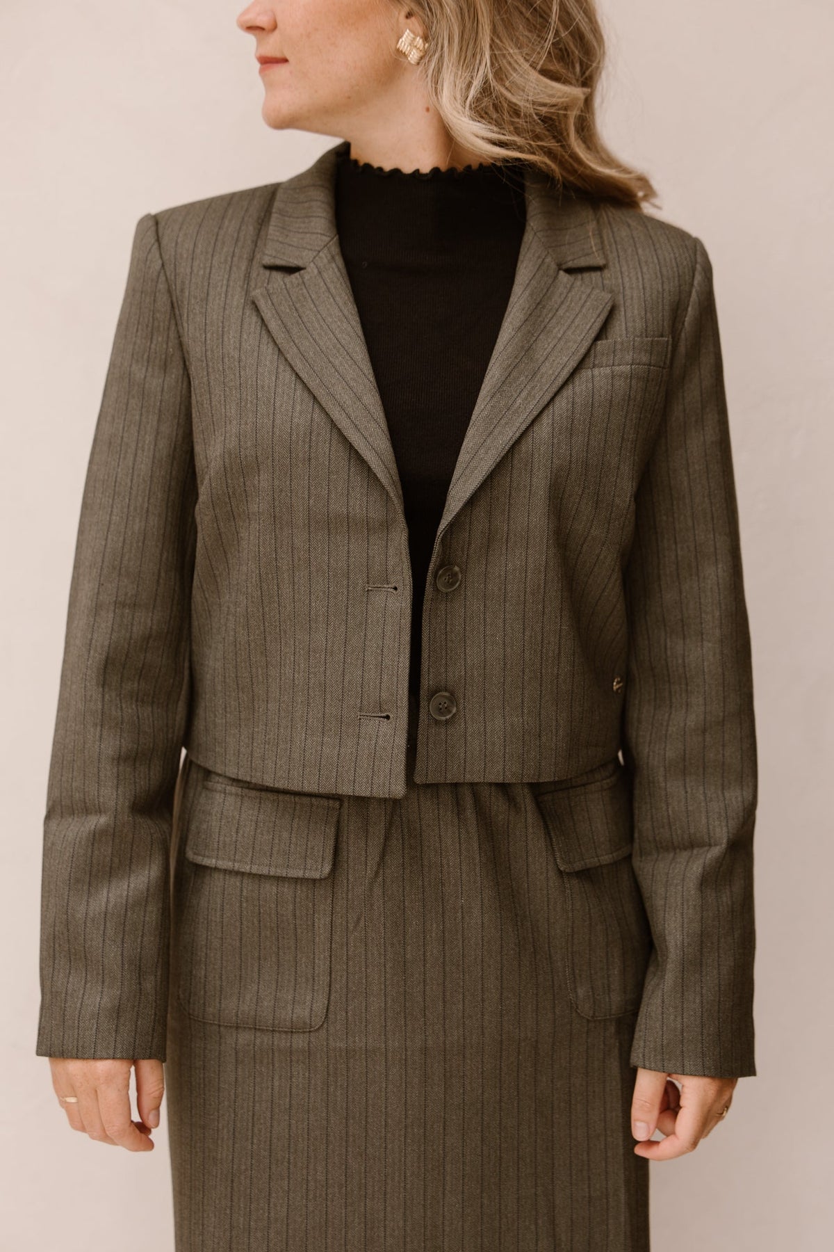 Blazer Claire green stripe - Bij Keesje - Elvira