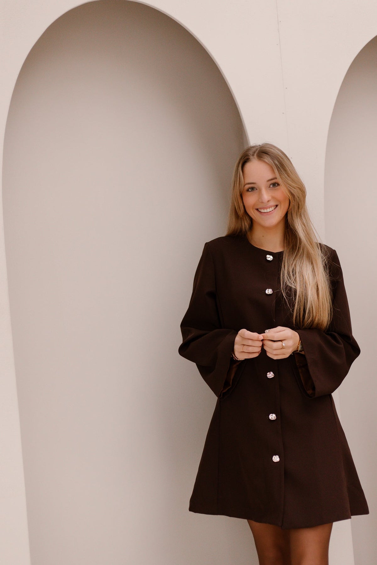 Blazer dress brown - Bij Keesje - Bij Keesje