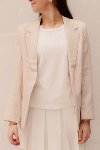 Blazer fine crinkle light sand 10037 - Bij Keesje - Esqualo - Blazer