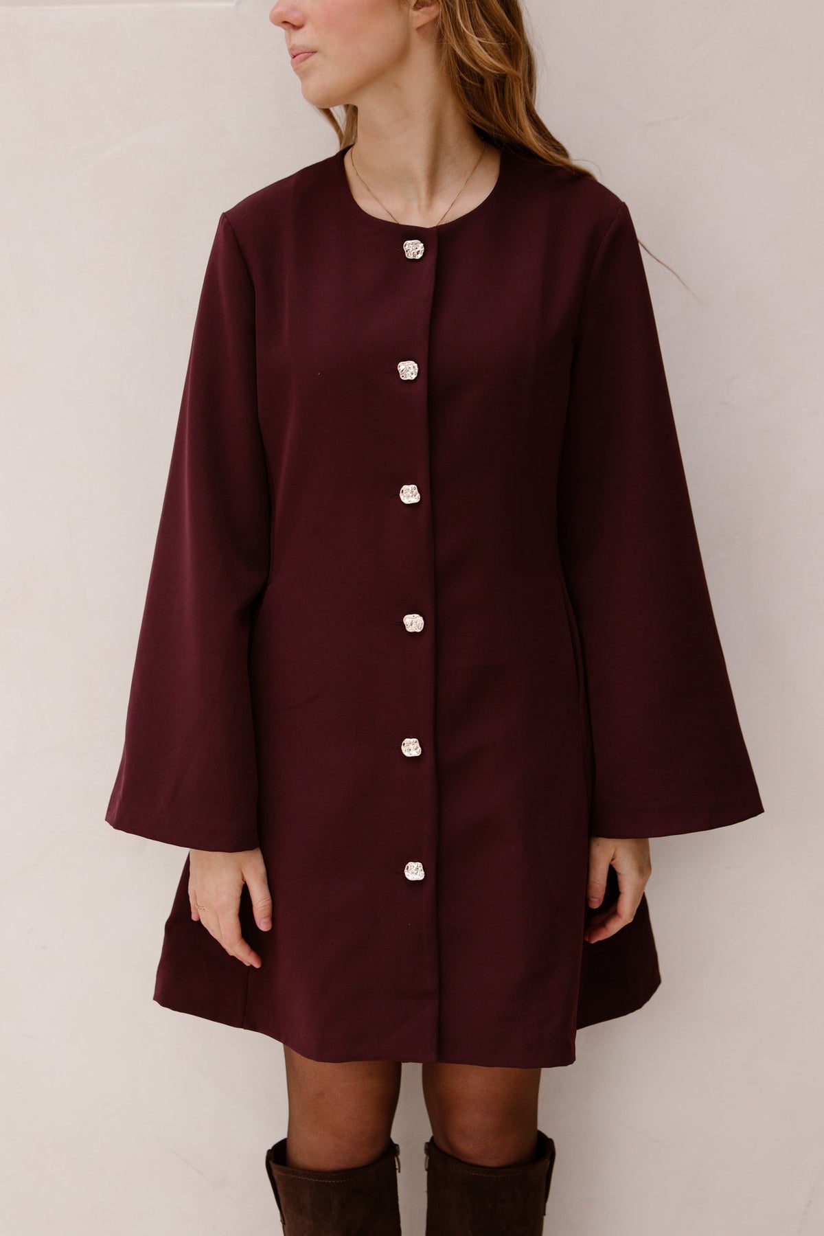 Blazer jurk bordeaux - Bij Keesje - Bij Keesje