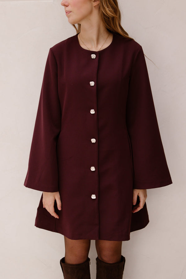 Blazer jurk bordeaux - Bij Keesje - Bij Keesje