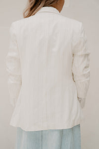 Blazer linnen striped off white - sand - Bij Keesje - Esqualo - Blazer