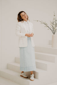 Blazer linnen striped off white - sand - Bij Keesje - Esqualo - Blazer