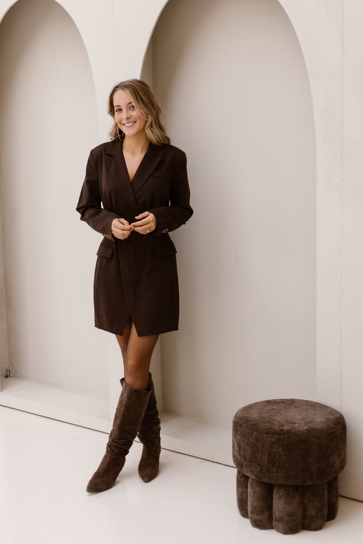 Blazora Dress Dark Chocolate - Bij Keesje - Freebird - Jurk