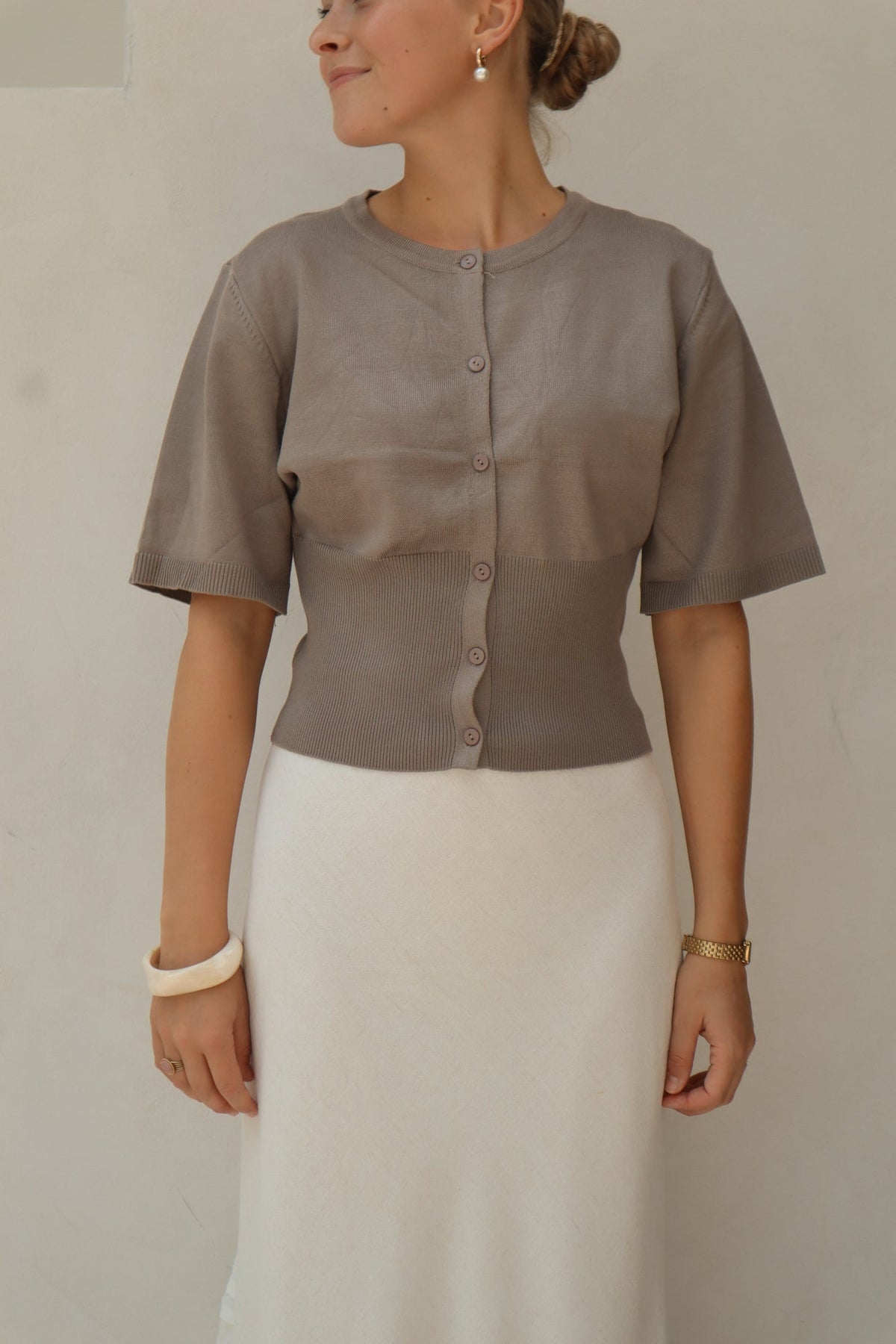 Bloom Top Taupe - Bij Keesje - Bij Keesje - Top
