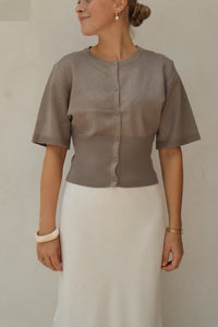 Bloom Top Taupe - Bij Keesje - Bij Keesje - Top
