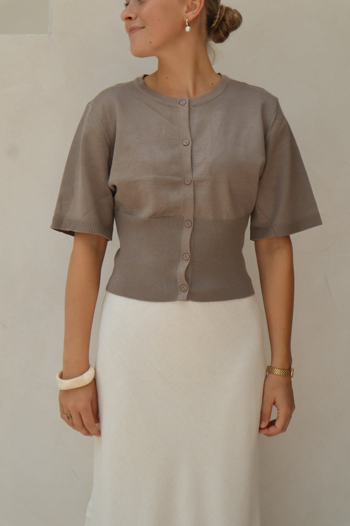Bloom Top Taupe - Bij Keesje - Bij Keesje - Top