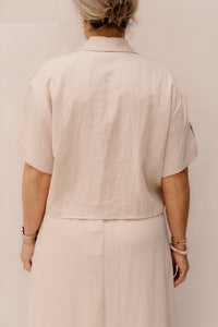 Blouse fine crinkle sand 10039 - Bij Keesje - Esqualo - blouse