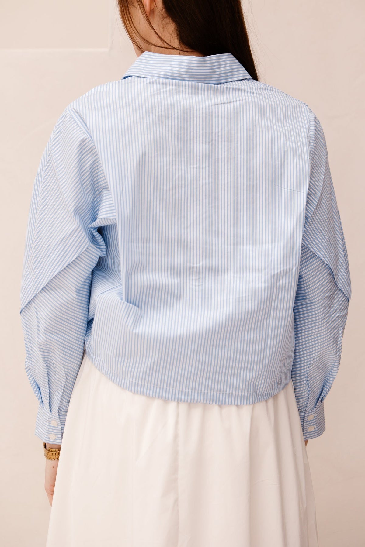 Blouse striped cropped batwing Blue/White 28002 - Bij Keesje - Esqualo - rok