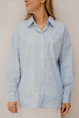 Bluse gestreift multi blau-weiß