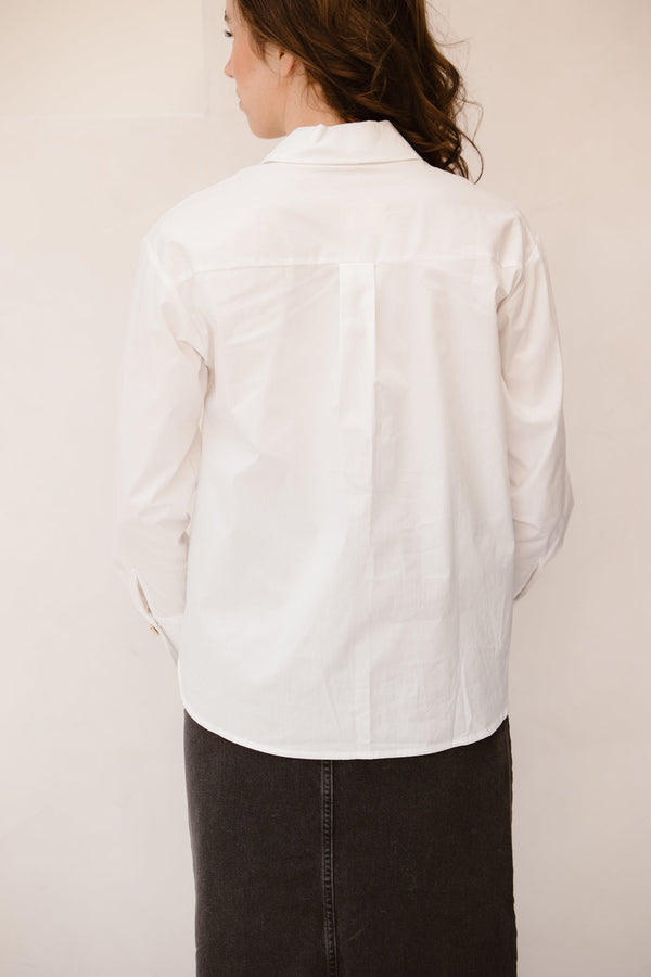 Blouse white gold button - Bij Keesje - Bij Keesje