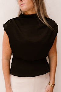 Bobby Top Satin Look Black - Bij Keesje - Bij Keesje - Top