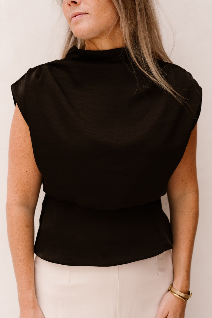 Bobby Top Satin Look Black - Bij Keesje - Bij Keesje - Top