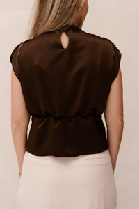 Bobby Top Satin Look Brown - Bij Keesje - Bij Keesje - Top