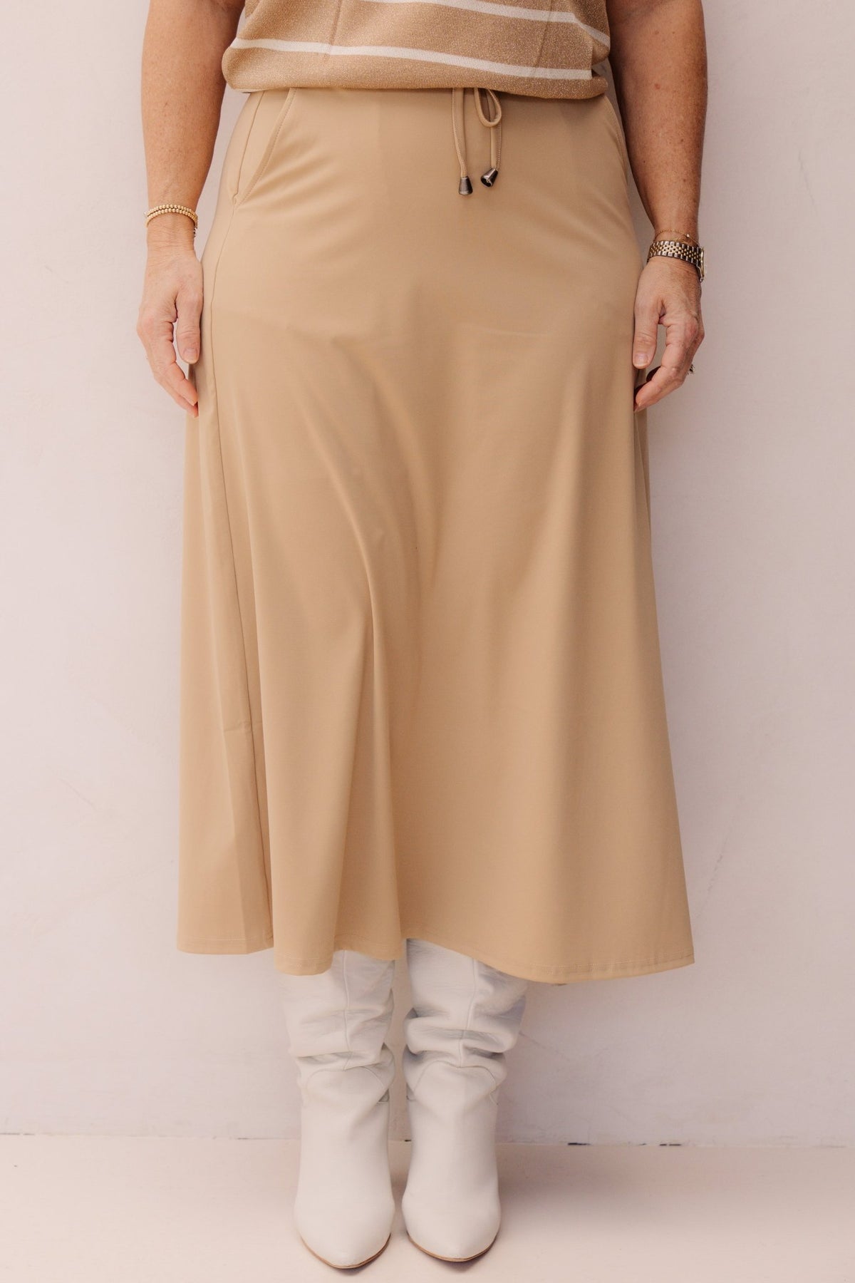 Bodil Skirt Knit Camel - Bij Keesje - G - maxx - Rokken