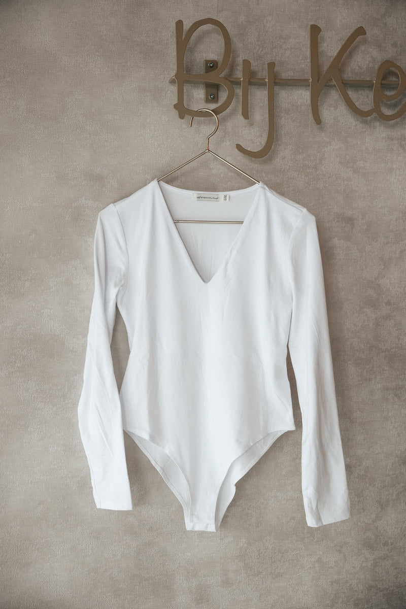 Body white v - neck - Bij Keesje