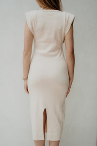 Bodycon dress shoulder beige - Bij Keesje - Bij Keesje - Jurk