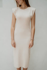 Bodycon dress shoulder beige - Bij Keesje - Bij Keesje - Jurk