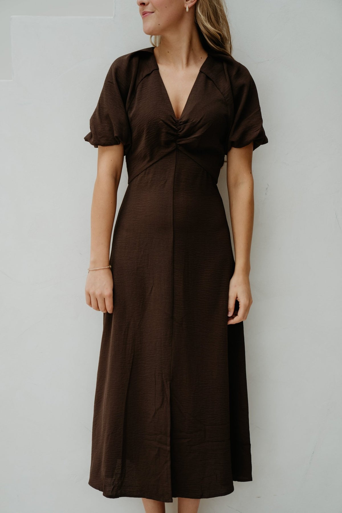 Bomba Structure Solid Dress Dark Brown - Bij Keesje - Neo Noir - Jurk