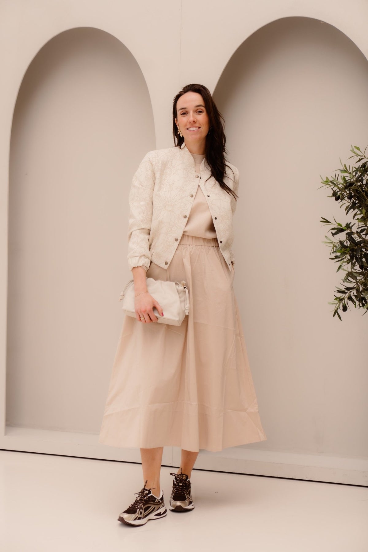 Bomber Aurora Flower Creme - Bij Keesje - Elvira - Jas