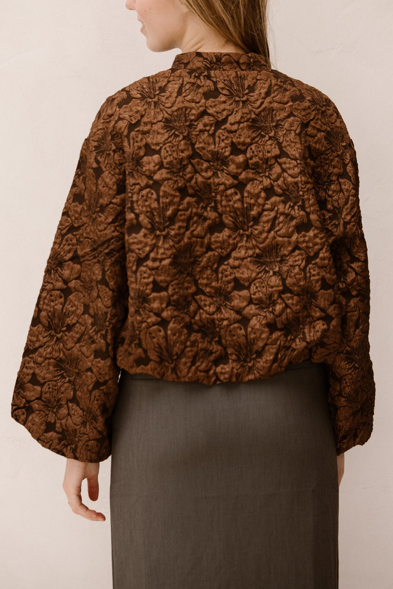 Bomber Brown print flower - Bij Keesje - Bij Keesje