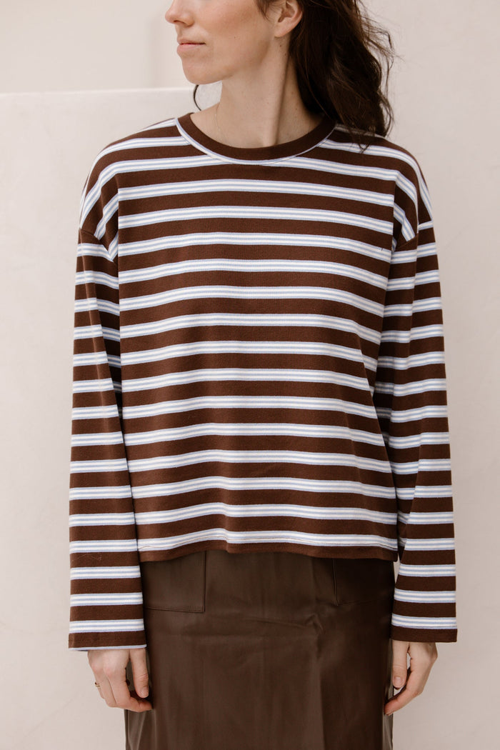 Bonnie stripes shirt blue/brown - Bij Keesje - Bij Keesje