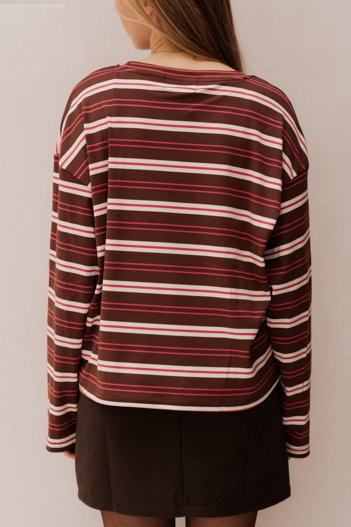 Bonnie stripes shirt pink/brown - Bij Keesje - Bij Keesje