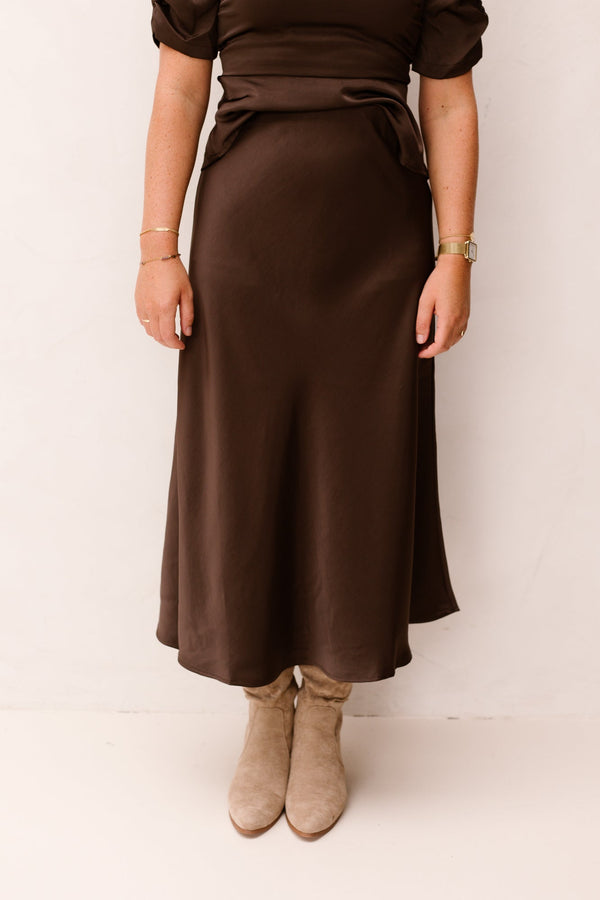 Bovary skirt dark brown NN - Bij Keesje - Neo Noir - rokken
