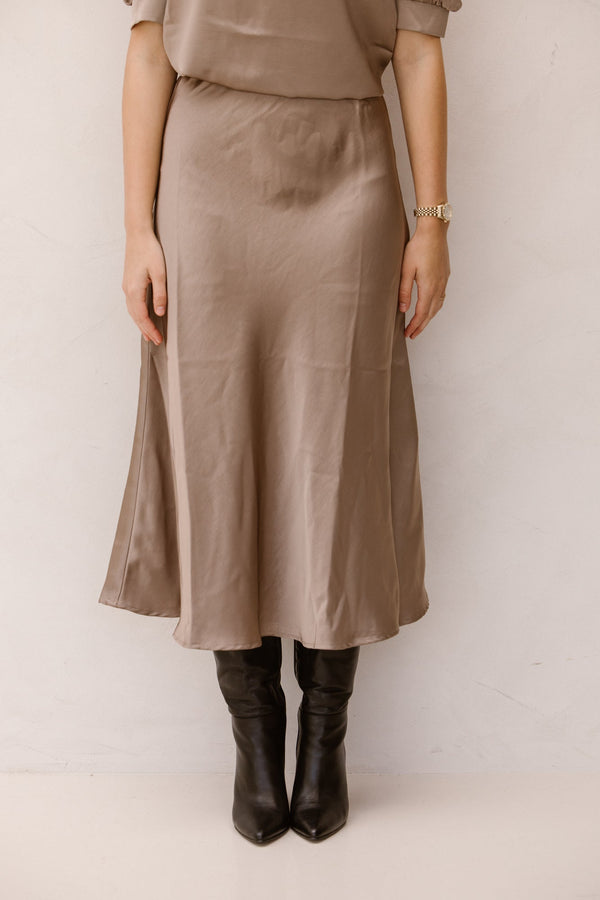 Bovary skirt dark taupe - Bij Keesje - Neo Noir