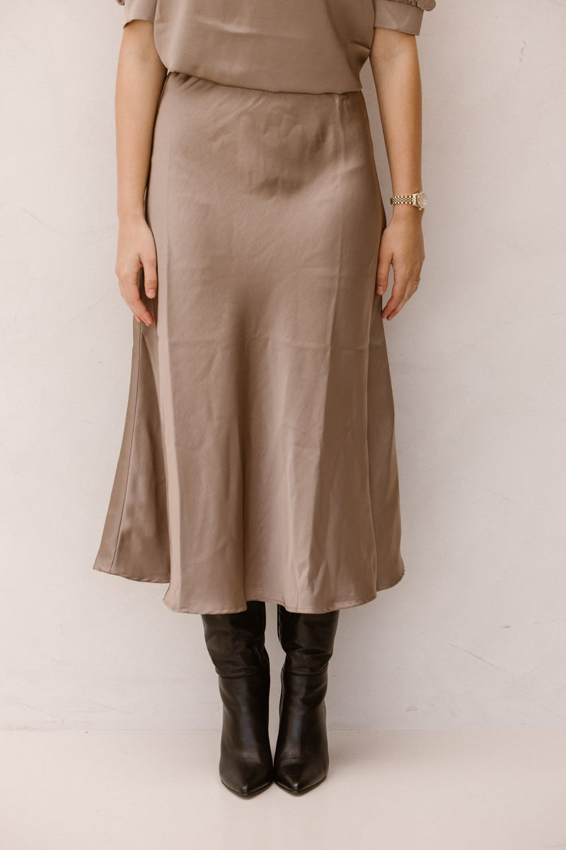 Bovary skirt dark taupe - Bij Keesje - Neo Noir