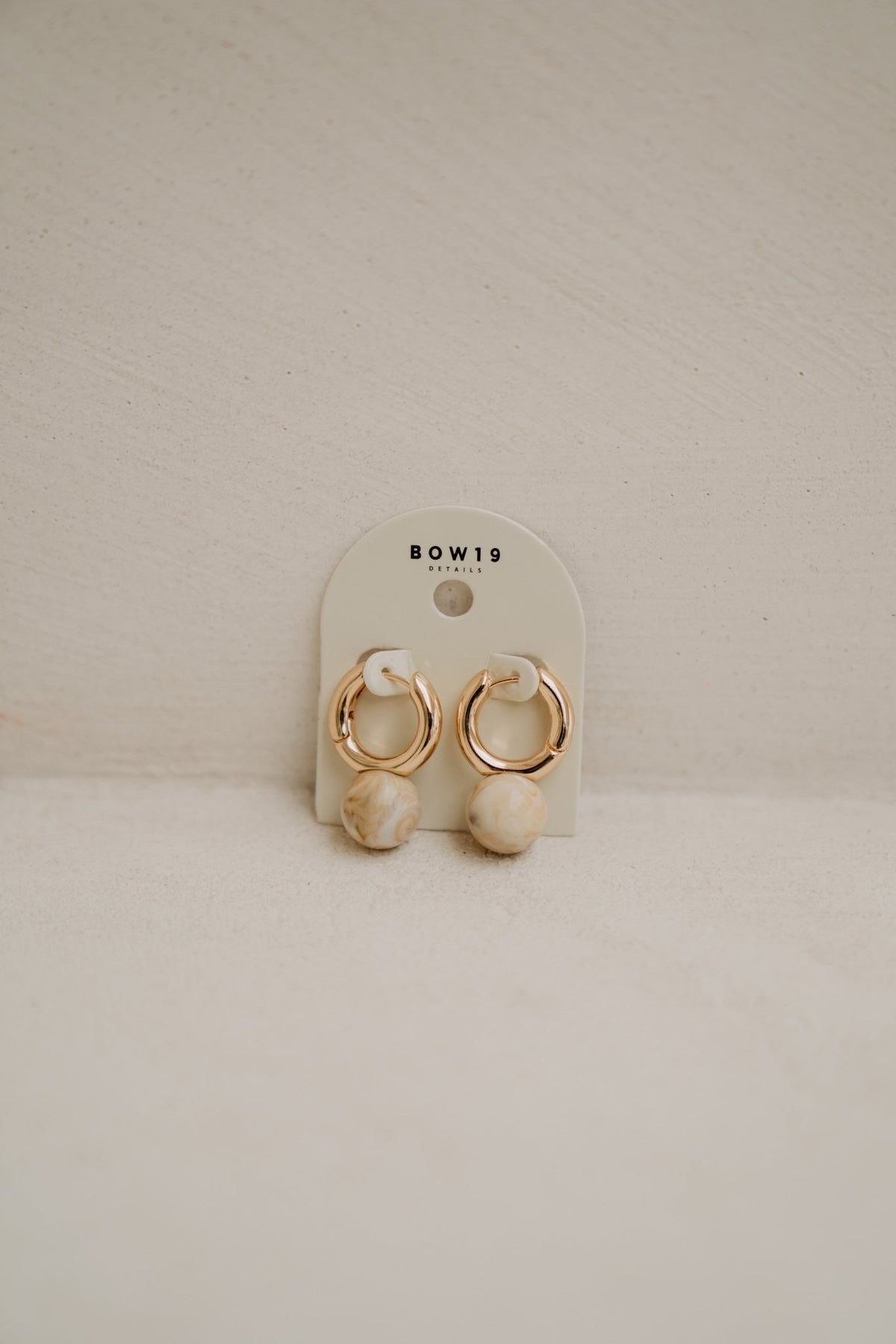 BOW19 Earring Amelie marmerwit - Bij Keesje - BOW19 -