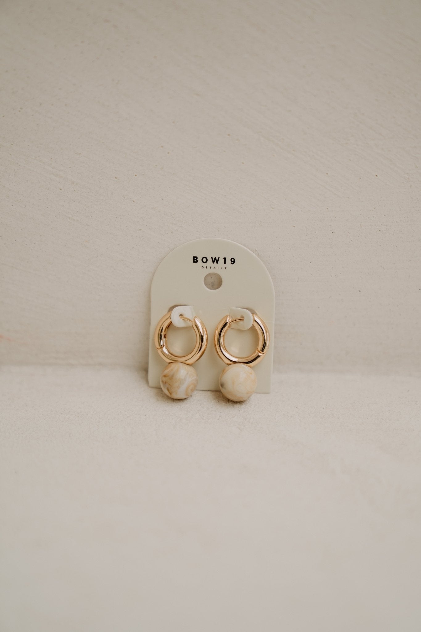 BOW19 Earring Amelie marmerwit - Bij Keesje - BOW19 -