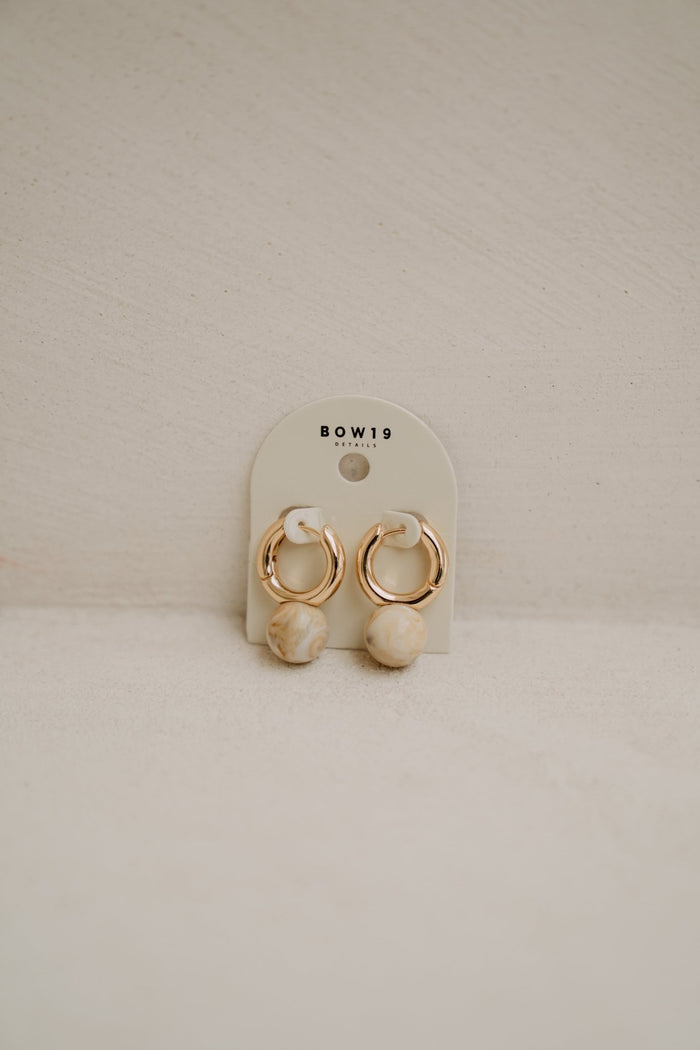 BOW19 Earring Amelie marmerwit - Bij Keesje - BOW19 -