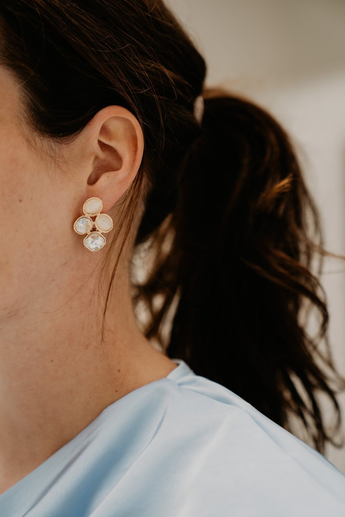 BOW19 Earring Hazel pearl - Bij Keesje - BOW19 - Oorbellen