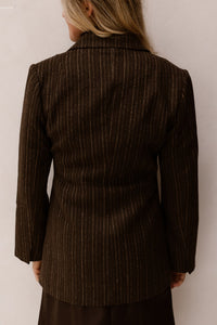 Bowie Stripe Blazer Brown - Bij Keesje - Neo Noir - Blazer