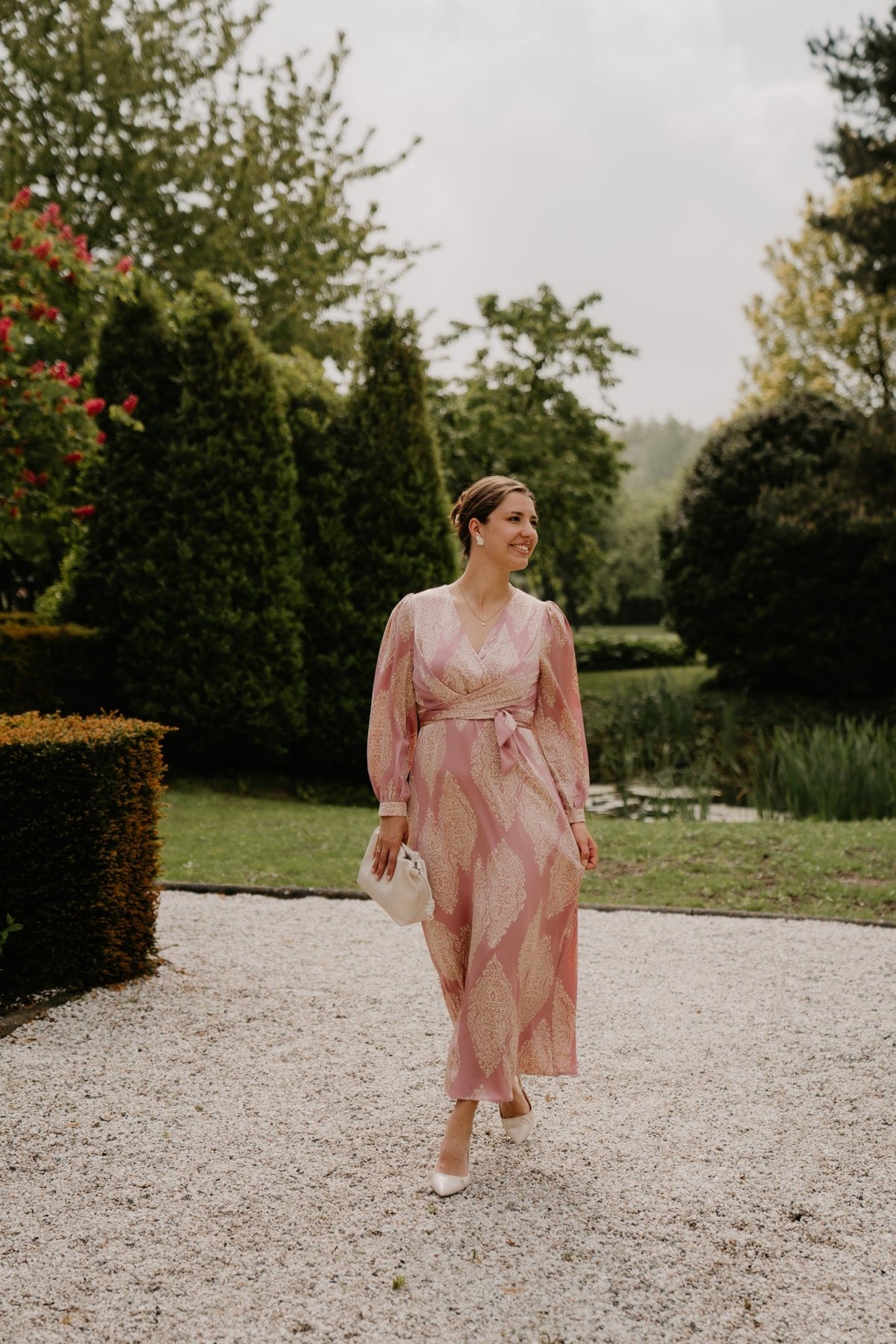 Bretti paisley drop dress evening rose - Bij Keesje - Neo Noir - Jurk