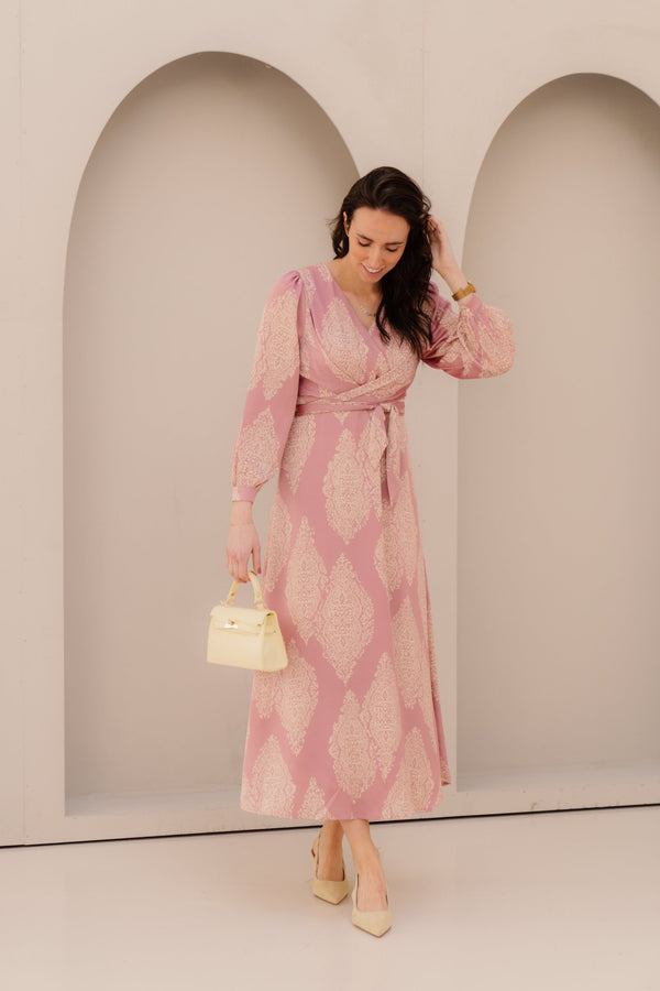 Bretti paisley drop dress evening rose - Bij Keesje - Neo Noir - Jurk