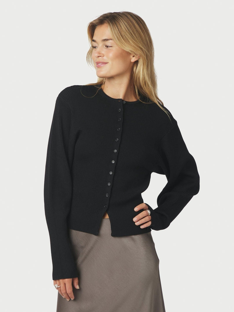 Briano stitch knit cardigan black - Bij Keesje - Neo Noir
