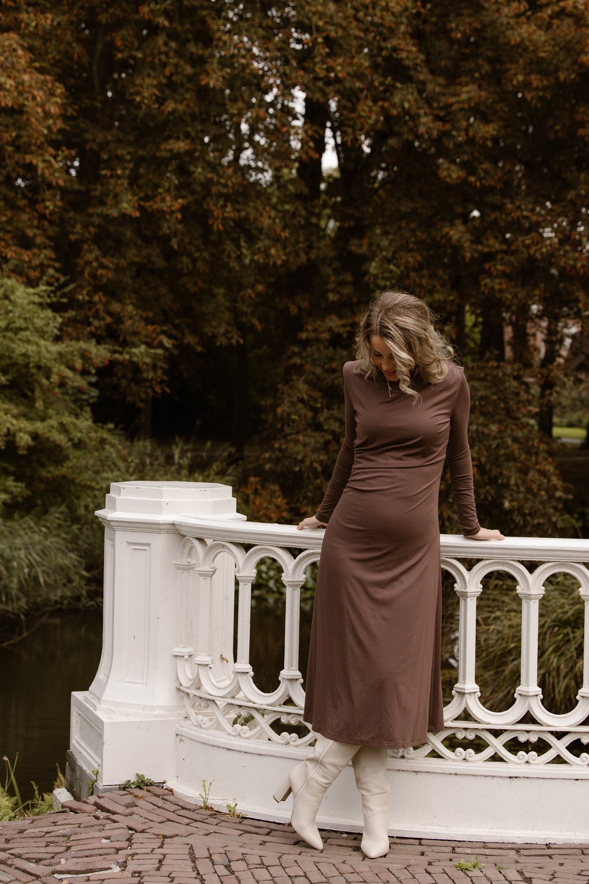 Britt dress detail brown - Bij Keesje - Maere