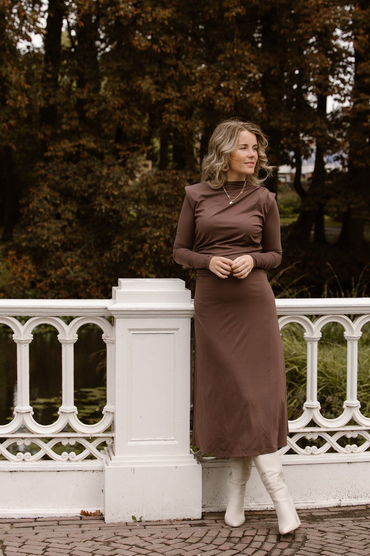 Britt dress detail brown - Bij Keesje - Maere