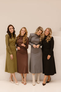 Britt dress detail grey - Bij Keesje - Maere