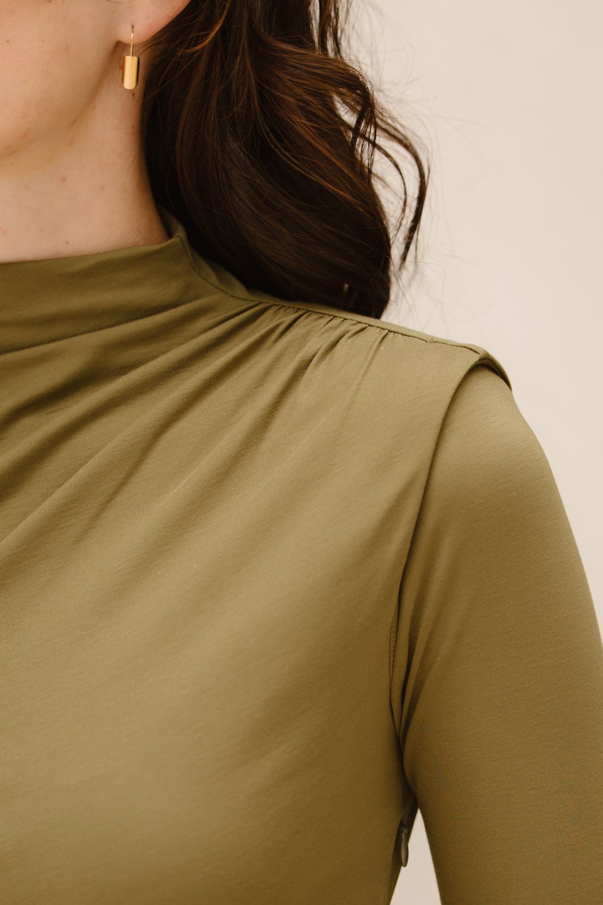 Britt dress detail olijf - Bij Keesje - Maere